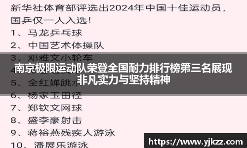 南京极限运动队荣登全国耐力排行榜第三名展现非凡实力与坚持精神